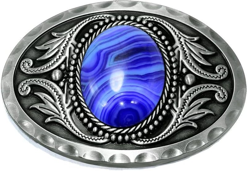 GURANSE Natural Gems Tiger Eyes Stone Belt Buckle With Acanthus Western Cowboy Style More Colors - Image 5